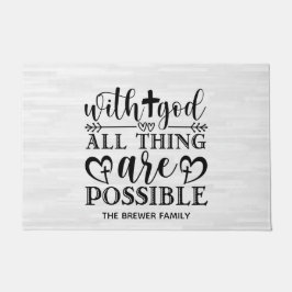 Felpudo Con Dios Todas Las Cosas Son Posibles Doormat