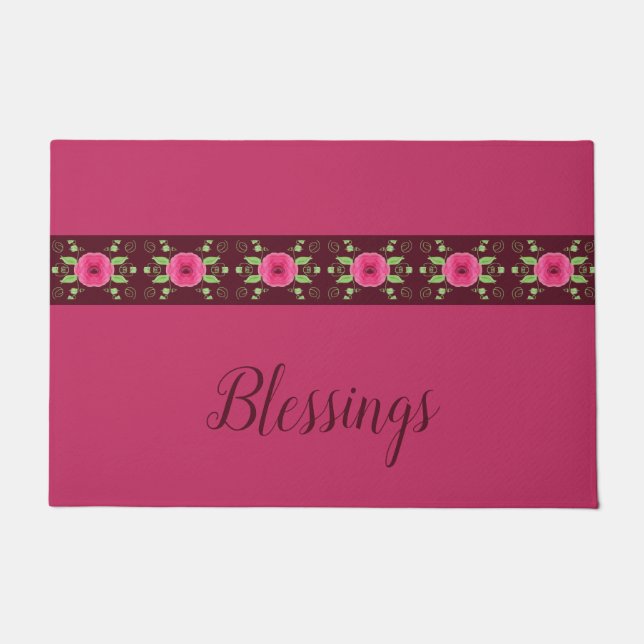 Felpudo Con Tipografía De Guiones De Fancy (Anverso)