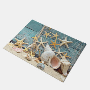 Felpudo Concha temática Shell de la playa, estrellas de