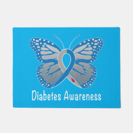 Felpudo Conciencia de la mariposa de la diabetes