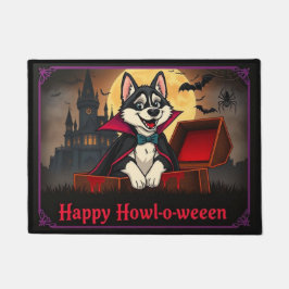 Felpudo Conde Husky Feliz Cumpleaños de Halloween