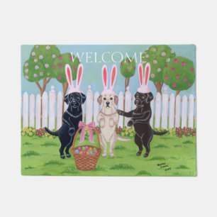 Felpudo ¡Conejitos de Labrador pascua!!