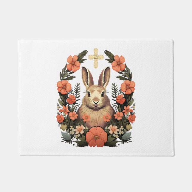 Felpudo Conejo conejo conejito de Pascua Cristiana (Anverso)