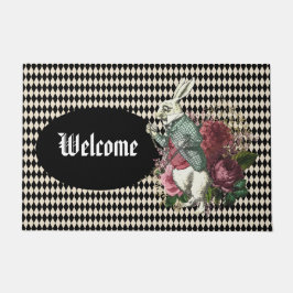 Felpudo Conejo de Alicia sobre el Personalizable Harlequin