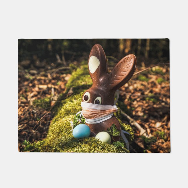 Felpudo Conejo de Pascua de Chocolate Corona (Anverso)