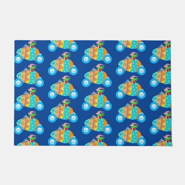 Felpudo Conejo de Pascua de vacaciones (Anverso)