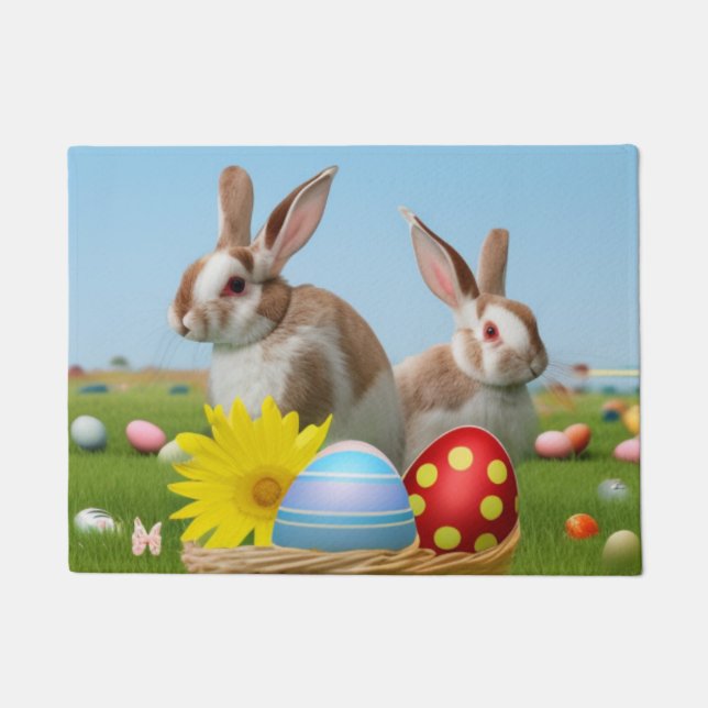 Felpudo Conejo de Pascua para un ánimo positivo (Anverso)