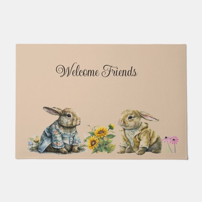 Felpudo Conejo de primavera Doormat (Anverso)