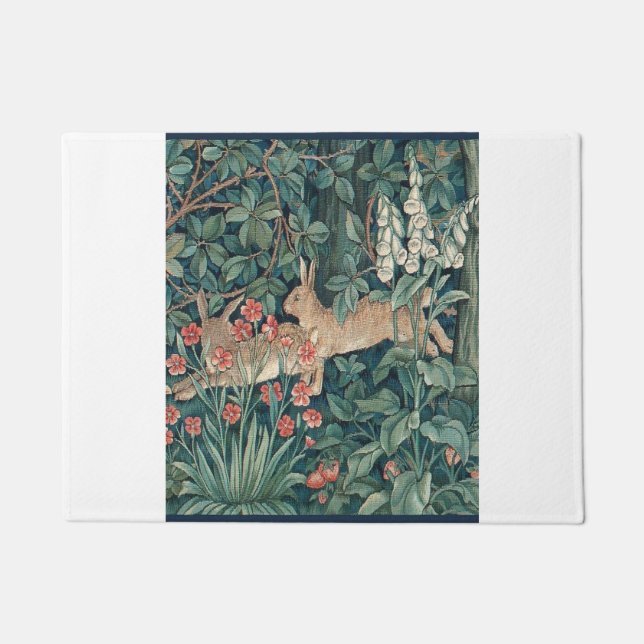 Felpudo Conejo En El Bosque - William Morris (Anverso)