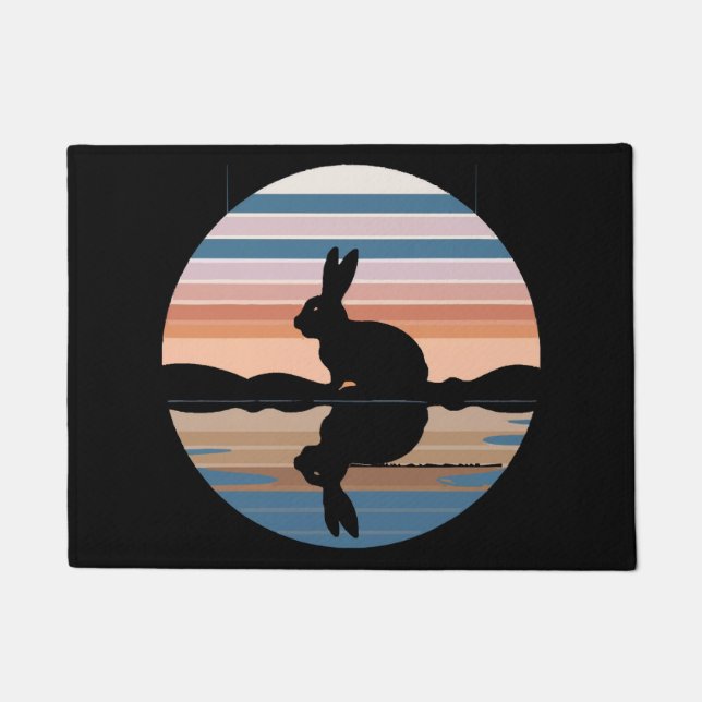 Felpudo Conejo Retro Sunset (Anverso)