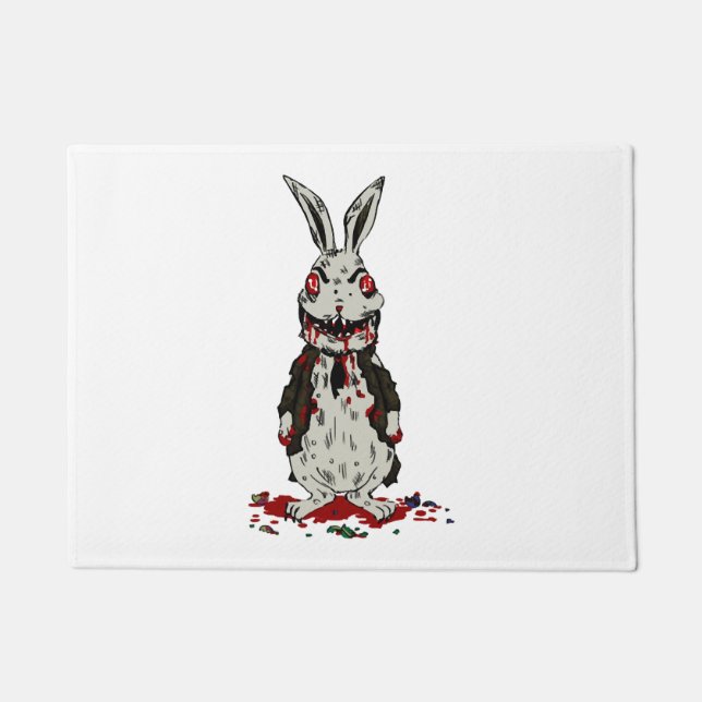 Felpudo Conejo Zombie de Pascua Halloween Bunny (Anverso)