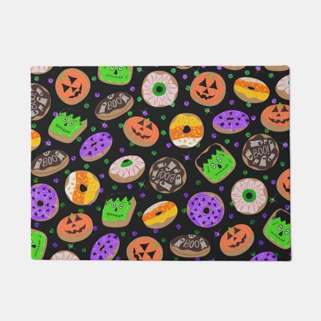 Felpudo Confetti, Purpurina de Guay, cute donuts Halloween (Anverso)