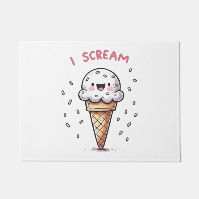 Felpudo Cono de helado I Scream con grageas (Anverso)