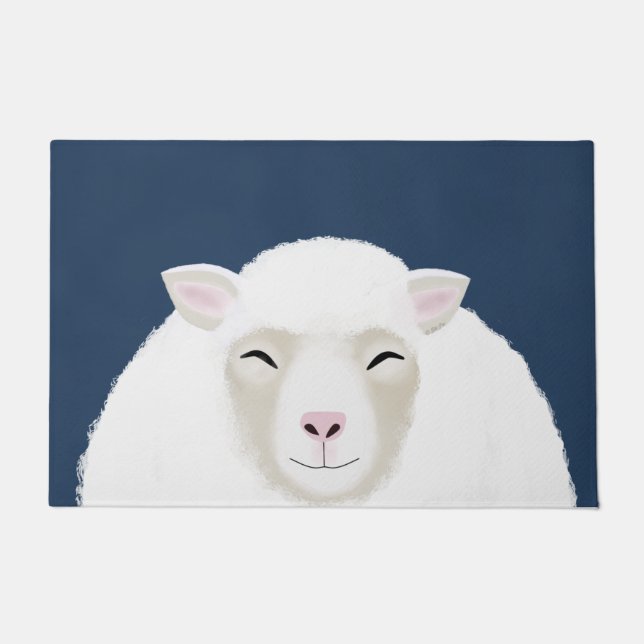 Felpudo Contar Doormat de ovejas (Anverso)