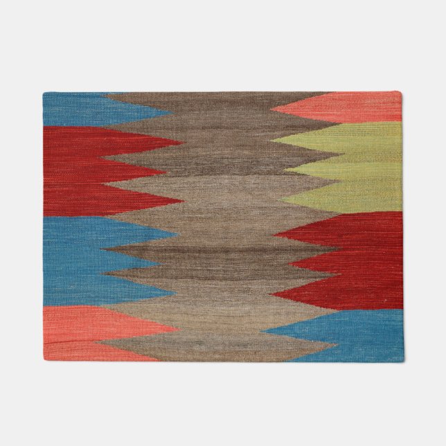 Felpudo Contemporary Dusty Blue Gray Striped  (Anverso)