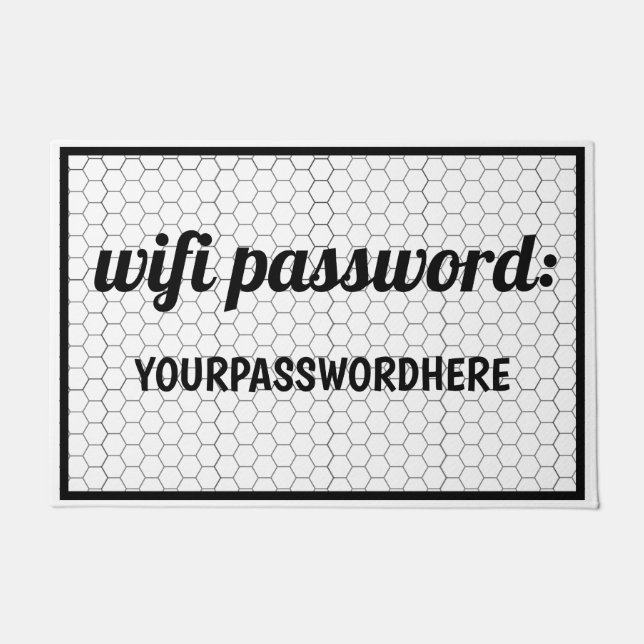 Felpudo "contraseña wifi"-AirBnb- mosaico hexadecimal de a (Anverso)