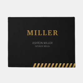 Felpudo Contratista De Construcción De Oro Negro Y Metálic