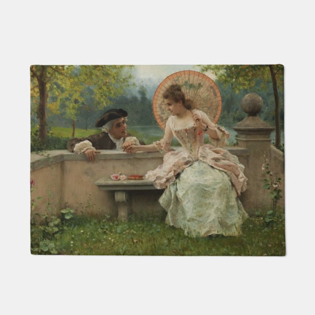 Felpudo Conversación romántica en el parque (Anverso)