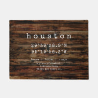 Coordenadas de la ciudad personalizado | Rustic Fa