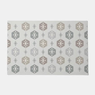 Felpudo Copo de Nieve de Navidad Retro Plata Dorado
