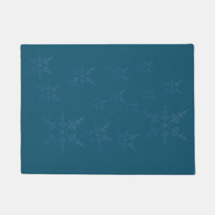 Felpudo Copos de nieve azul oscuro