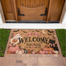 Coquette Halloween Lazo Rosa Fantasma Gato Negro F