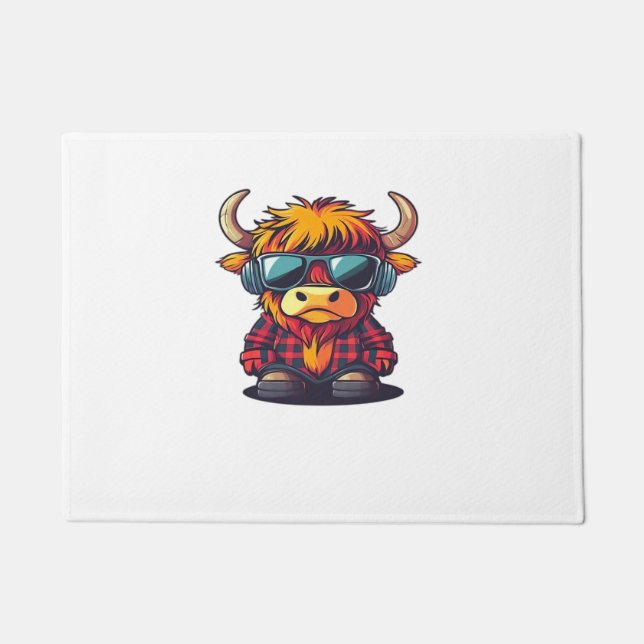 Felpudo Coquette Highland Cow Bubblegum Tshirt Design, Hol (Anverso)