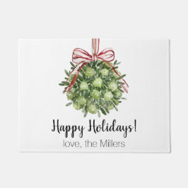 Felpudo Coquette Mistletoe Navidades de acuarela Door Mat