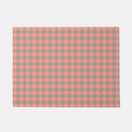 Felpudo Coral Gray Checker Diamond Pattern