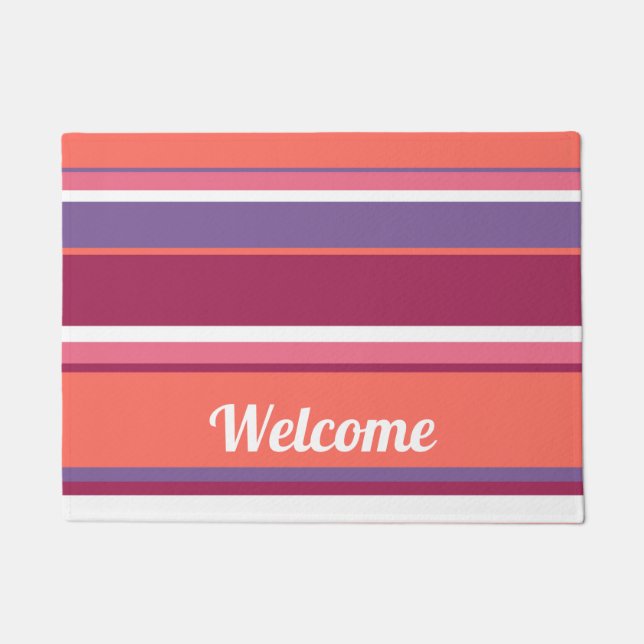 Felpudo Coral vivo, rojo y violeta (Anverso)