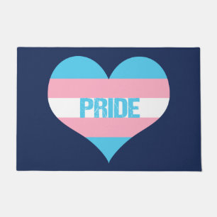 Felpudo Corazón de amor del orgullo transgénero