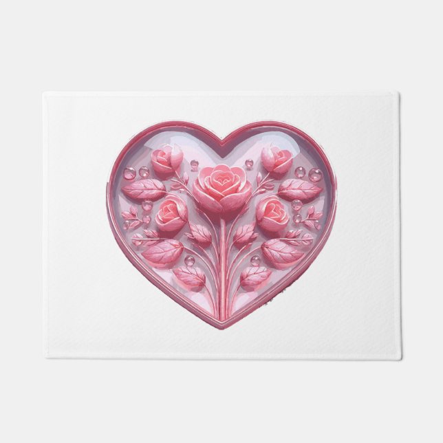 Felpudo Corazón de Rosas (Anverso)