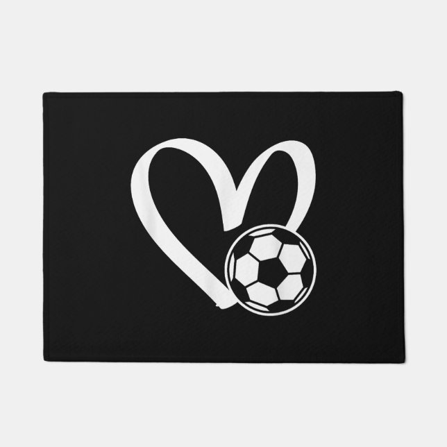 Felpudo Corazón del balón de fútbol (Anverso)