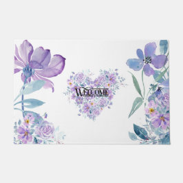Felpudo Corazón Floral de Bienvenida