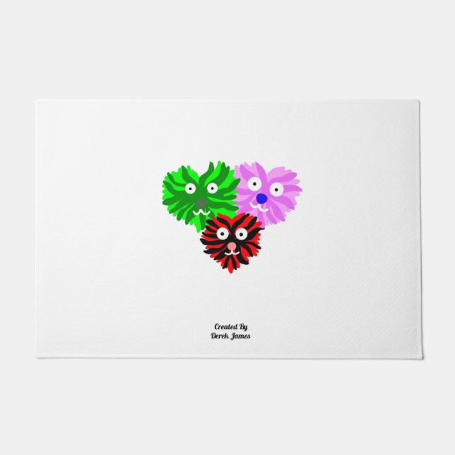 Felpudo Corazón Fuzzies Puerta Mat (Anverso)