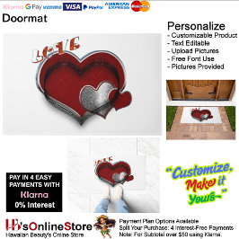 Felpudo Corazón Mat de puerta mágica con fondo blanco