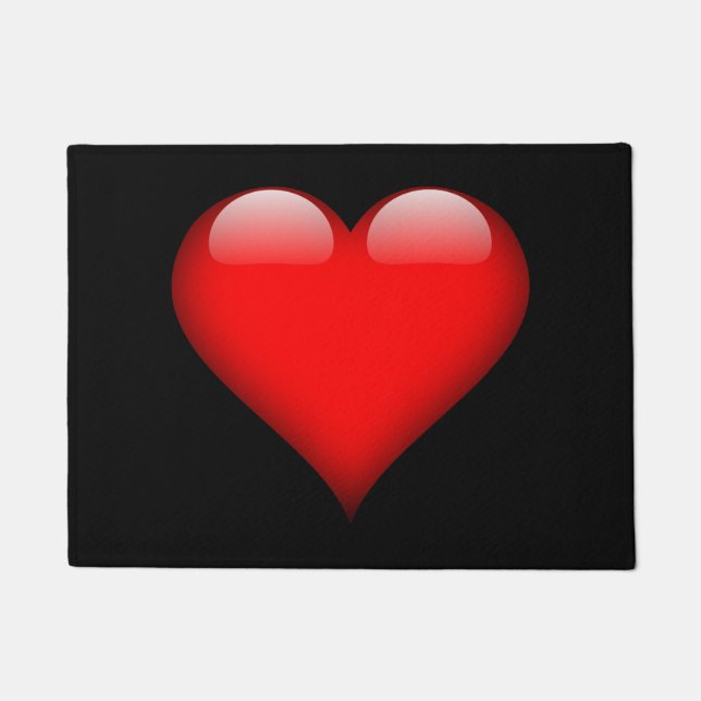 Felpudo Corazón Rojo Amor de Boda de Moda (Anverso)