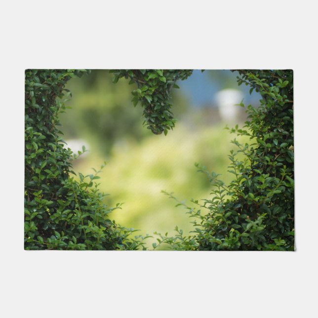 Felpudo Corazón Topiario Verde (Anverso)