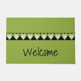 Felpudo Corazón verde detallado