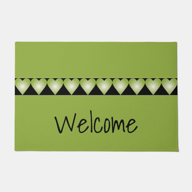 Felpudo Corazón verde detallado (Anverso)