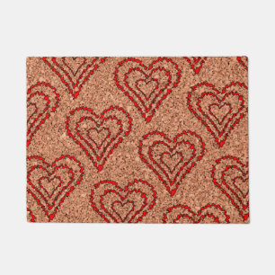 Felpudo Corazones de amor en el tablero de corcho