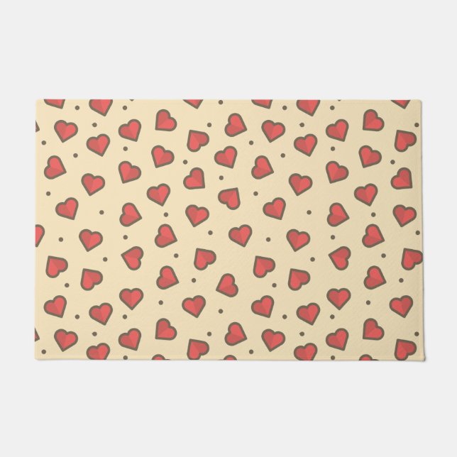 Felpudo Corazones de amor rojos (Anverso)