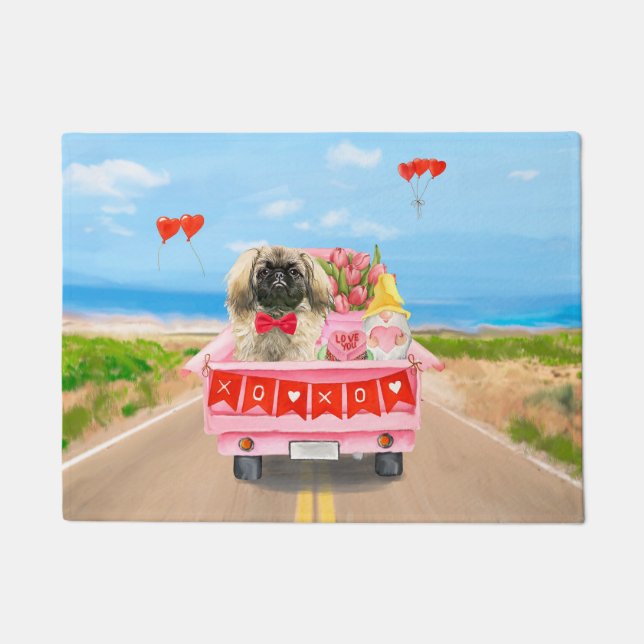 Felpudo Corazones de camiones de El día de San Valentín de (Anverso)