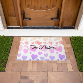 Felpudo Corazones flotantes de acuarela (personalizable)