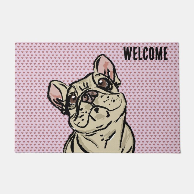 Felpudo Corazones Frenchie (Anverso)