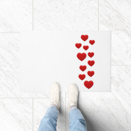 Felpudo corazones rojos valentinos