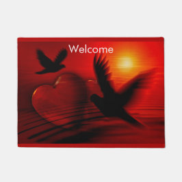 Felpudo Corazones y palomas