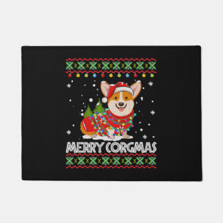 Felpudo Corgi Dog Merry Corgmas Santa