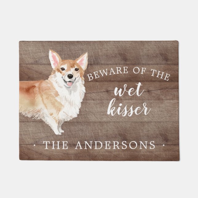 Felpudo Corgi Dog Personalizado Door Mat (Anverso)