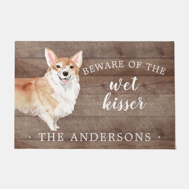 Felpudo Corgi Dog Personalizado Door Mat (Anverso)